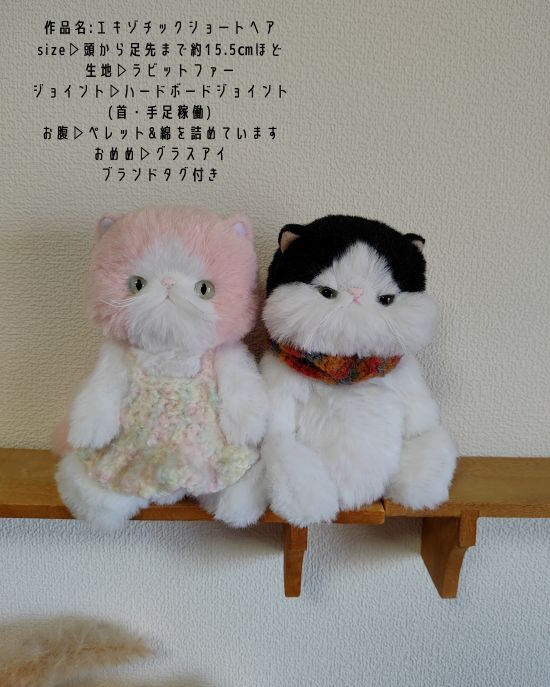 ☆一点物☆ぬいぐるみ「エキゾチックショートヘア（ピンク）」by mou-bear♡