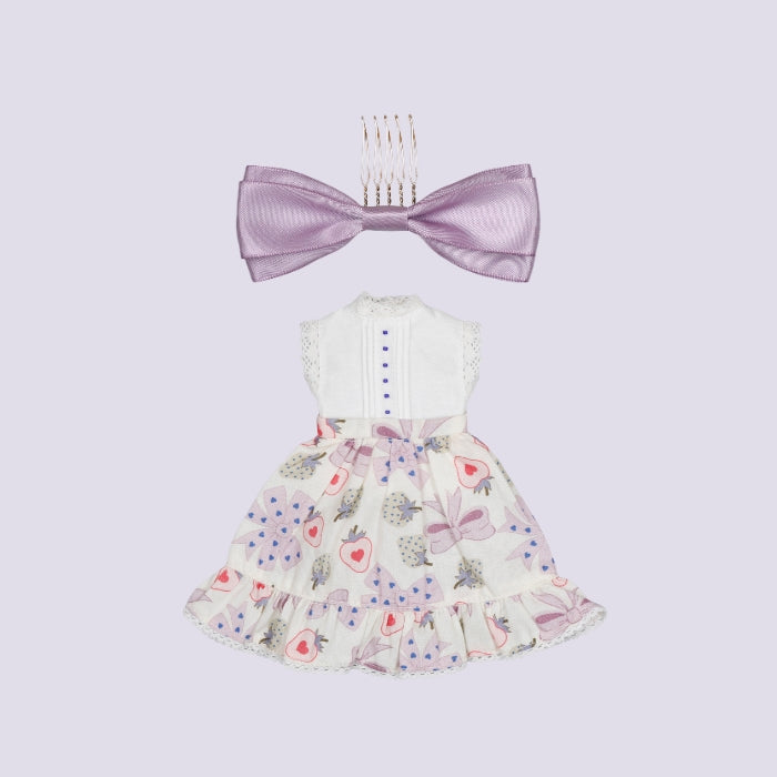 Dear Darling fashion for dolls「プリントギャザースカートセット」パープル