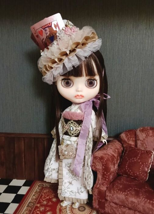 ドレスセット（ネオブライスサイズ）「ピンク・トランプ・ハット・ガール」by 夢人屋呉服店