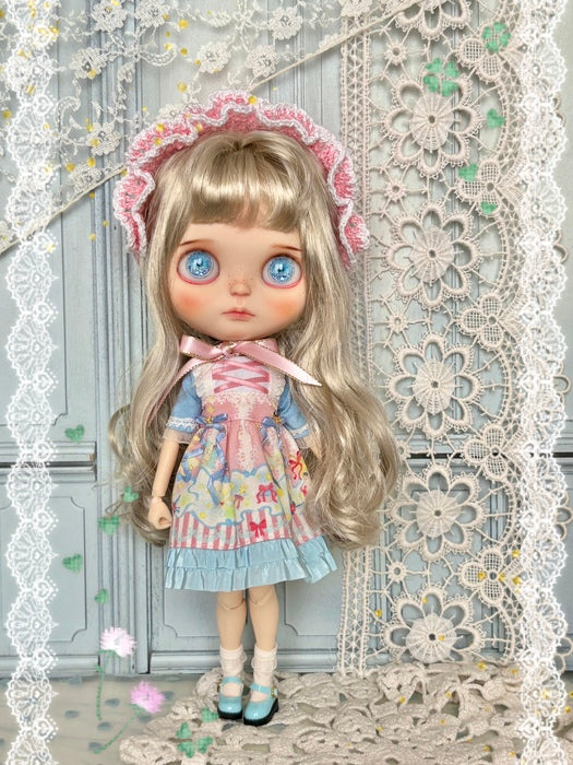ドレスセット（ネオブライスサイズ）「空とぶうさぎワンピース」by Roro'sdoll