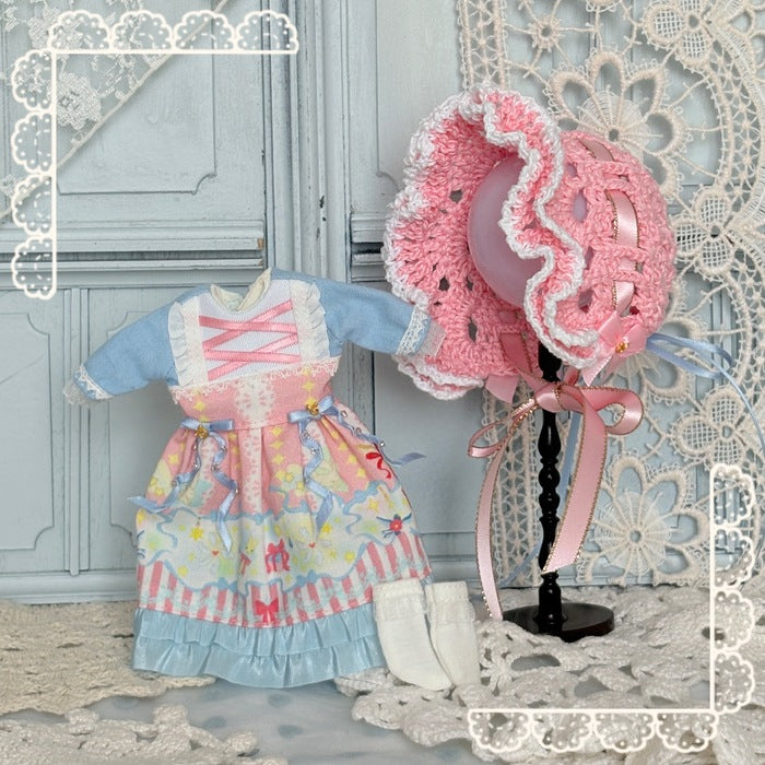 ドレスセット（ネオブライスサイズ）「空とぶうさぎワンピース」by Roro'sdoll