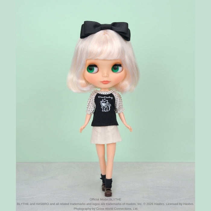 Dear Darling fashion for dolls "Printed Raglan T-Shirt" Black