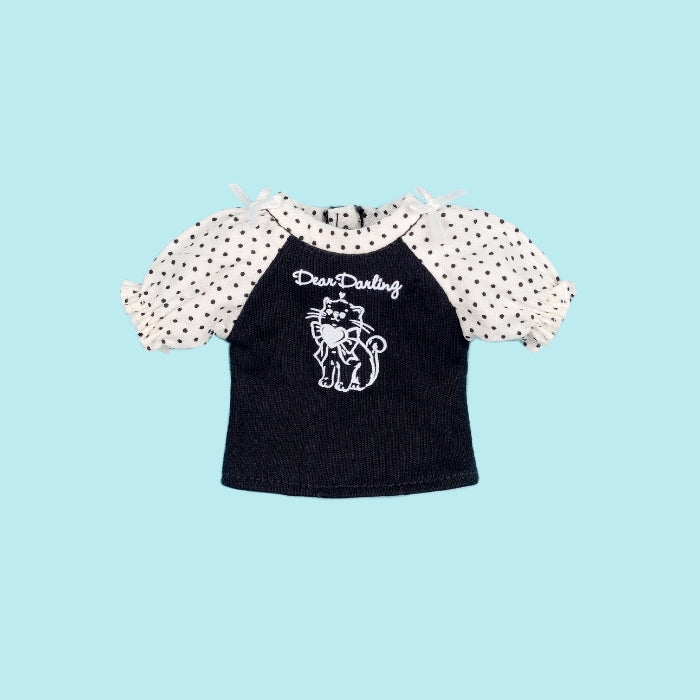 Dear Darling fashion for dolls "Printed Raglan T-Shirt" Black