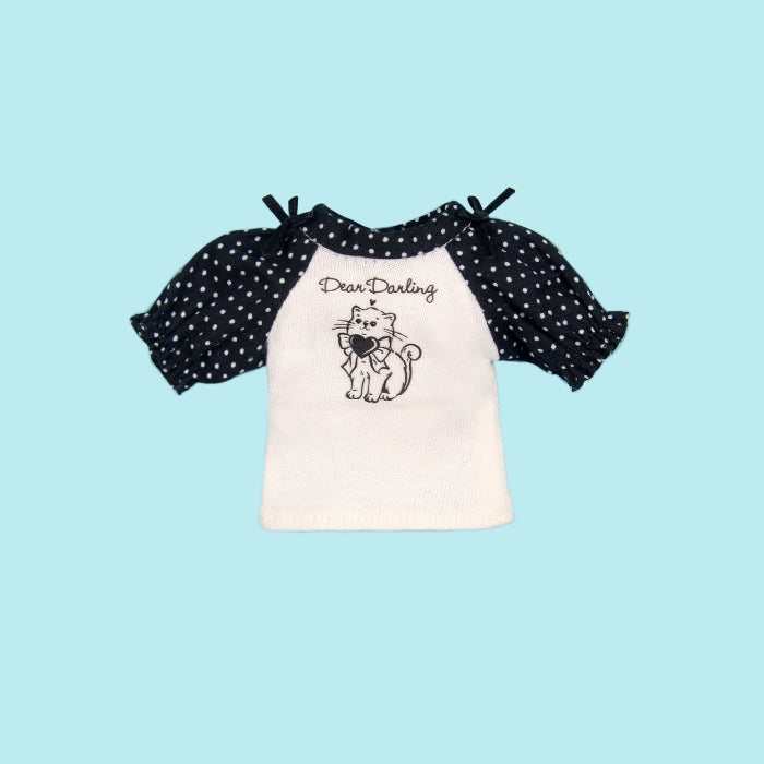 Dear Darling fashion for dolls "Printed Raglan T-Shirt" White