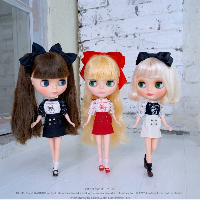 Dear Darling fashion for dolls "Printed Raglan T-Shirt" Black
