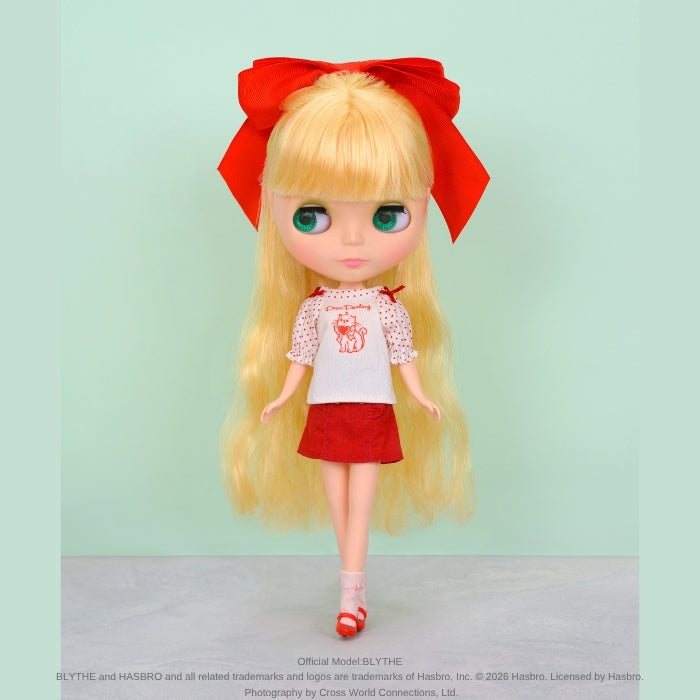Dear Darling fashion for dolls "Printed Raglan T-Shirt" Red