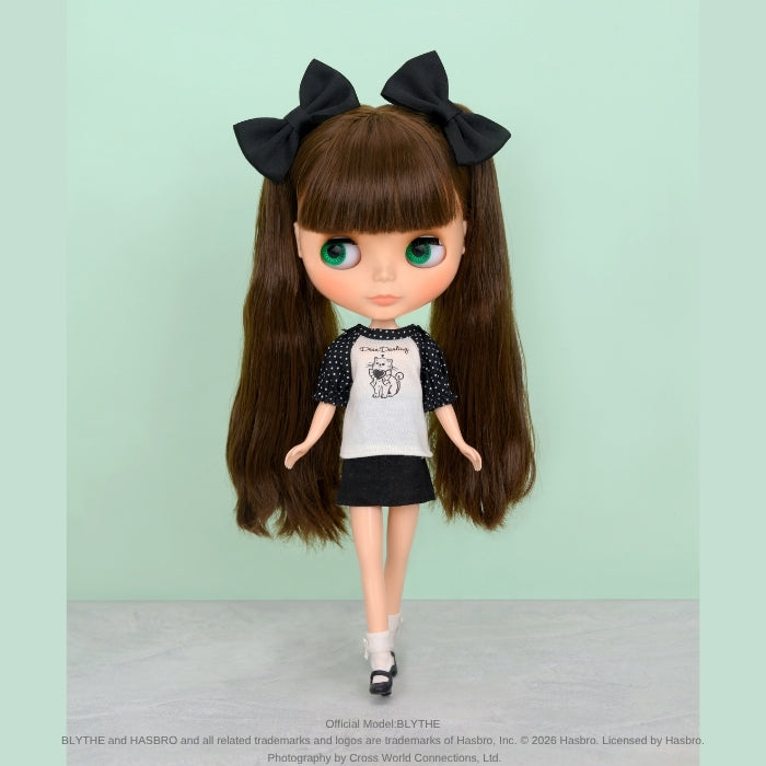 Dear Darling fashion for dolls "Printed Raglan T-Shirt" White