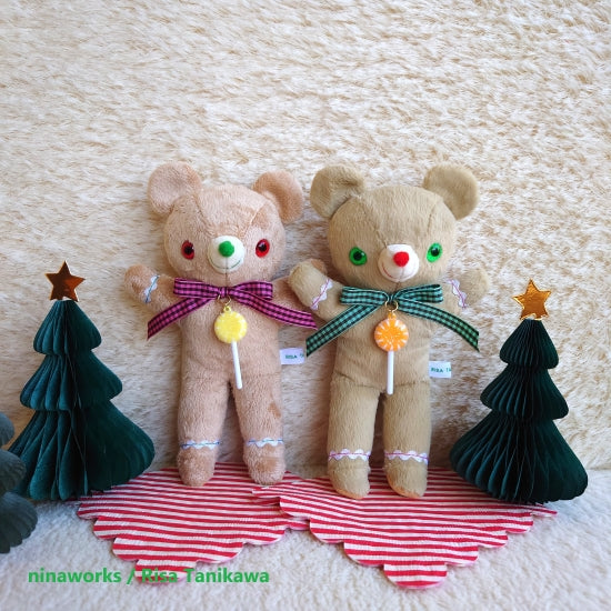 ☆OOAK☆ Stuffed toy "Gingerbread Bear (Red Line)" by ninaworks