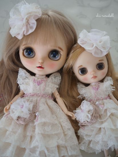 ドレスセット（ミディブライスサイズ）「フェアリーシルクレースドレス&yukiamiamiバッグ（ミディサイズ）」by shii raradoll