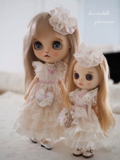 ドレスセット（ミディブライスサイズ）「フェアリーシルクレースドレス&yukiamiamiバッグ（ミディサイズ）」by shii raradoll